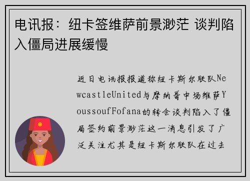 电讯报：纽卡签维萨前景渺茫 谈判陷入僵局进展缓慢